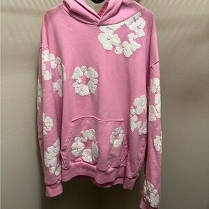 Pink denim tears hoodie